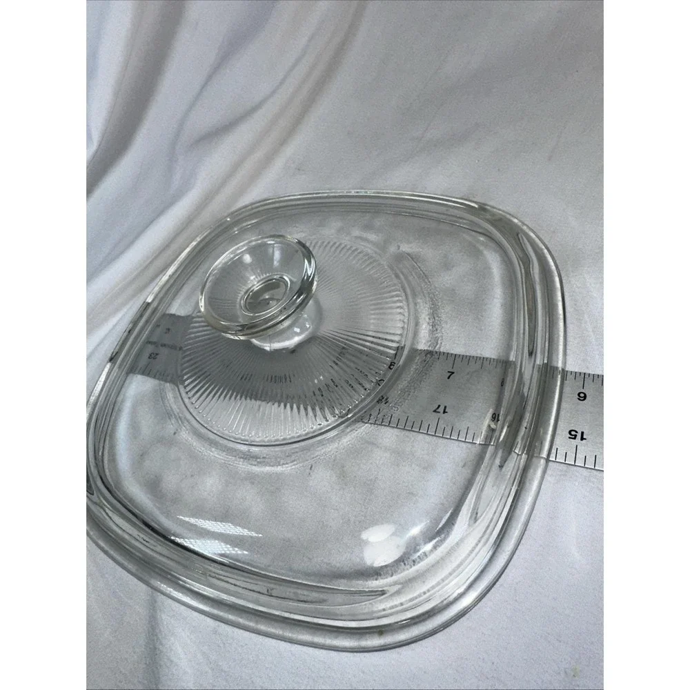 Pyrex P-9 C-1 Clear Square Casserole Replacement Lid With Knob Fits 8